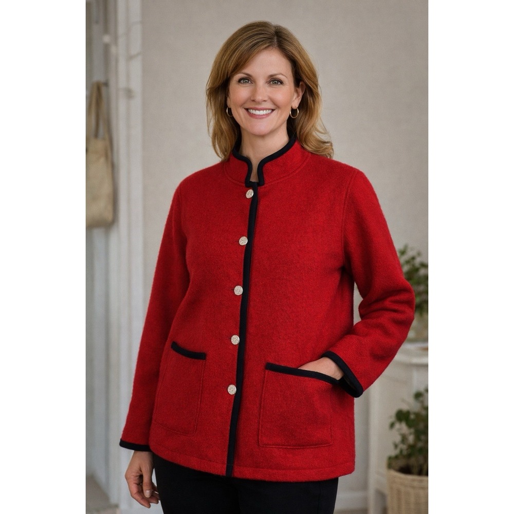 Woolrich Jacket Womens Small Red Wool USA Made Heritage Outdoor Cottage Core